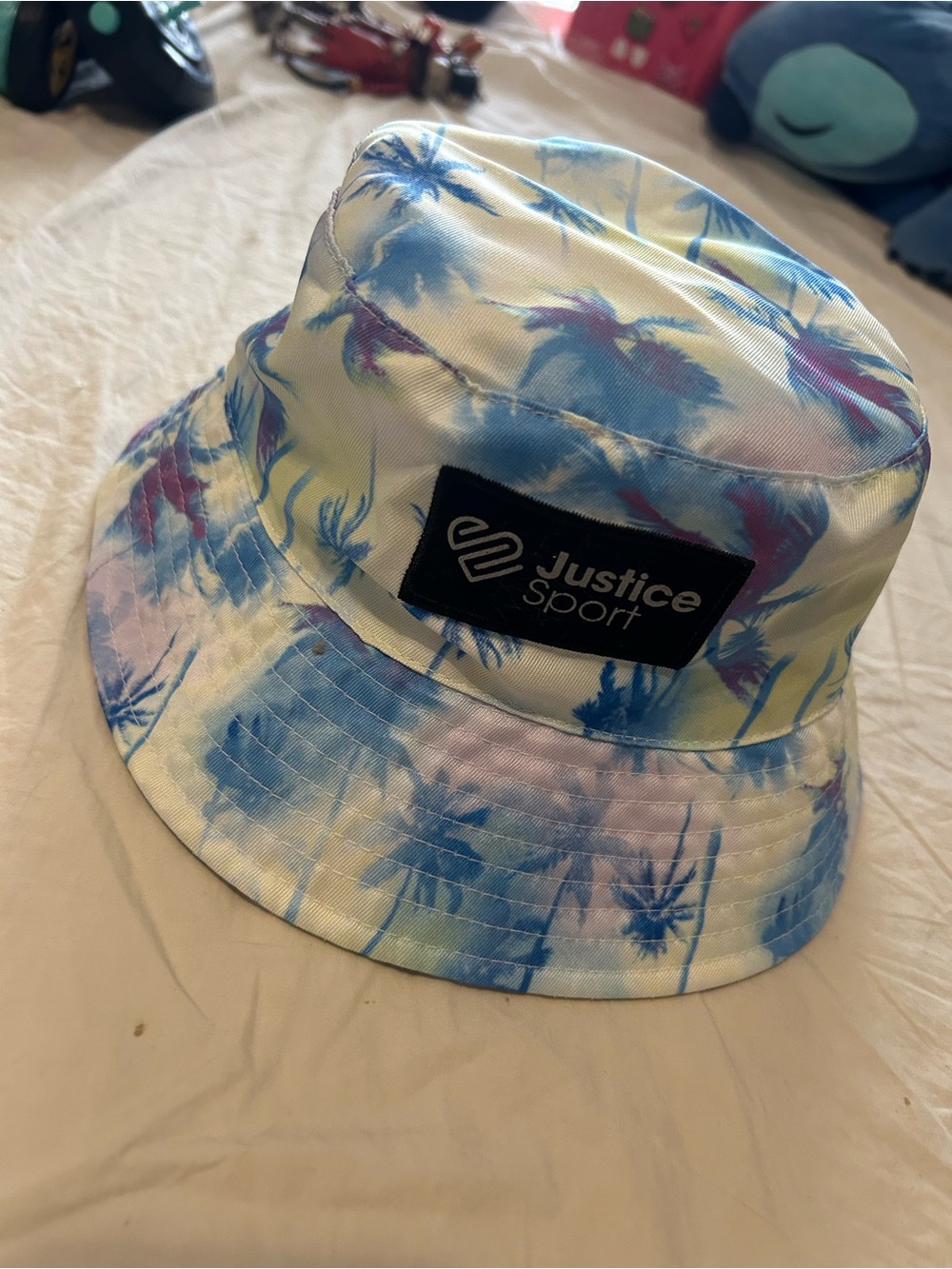 Justice Sport Pastel Blue & Purple Palm Print Bucket Hat